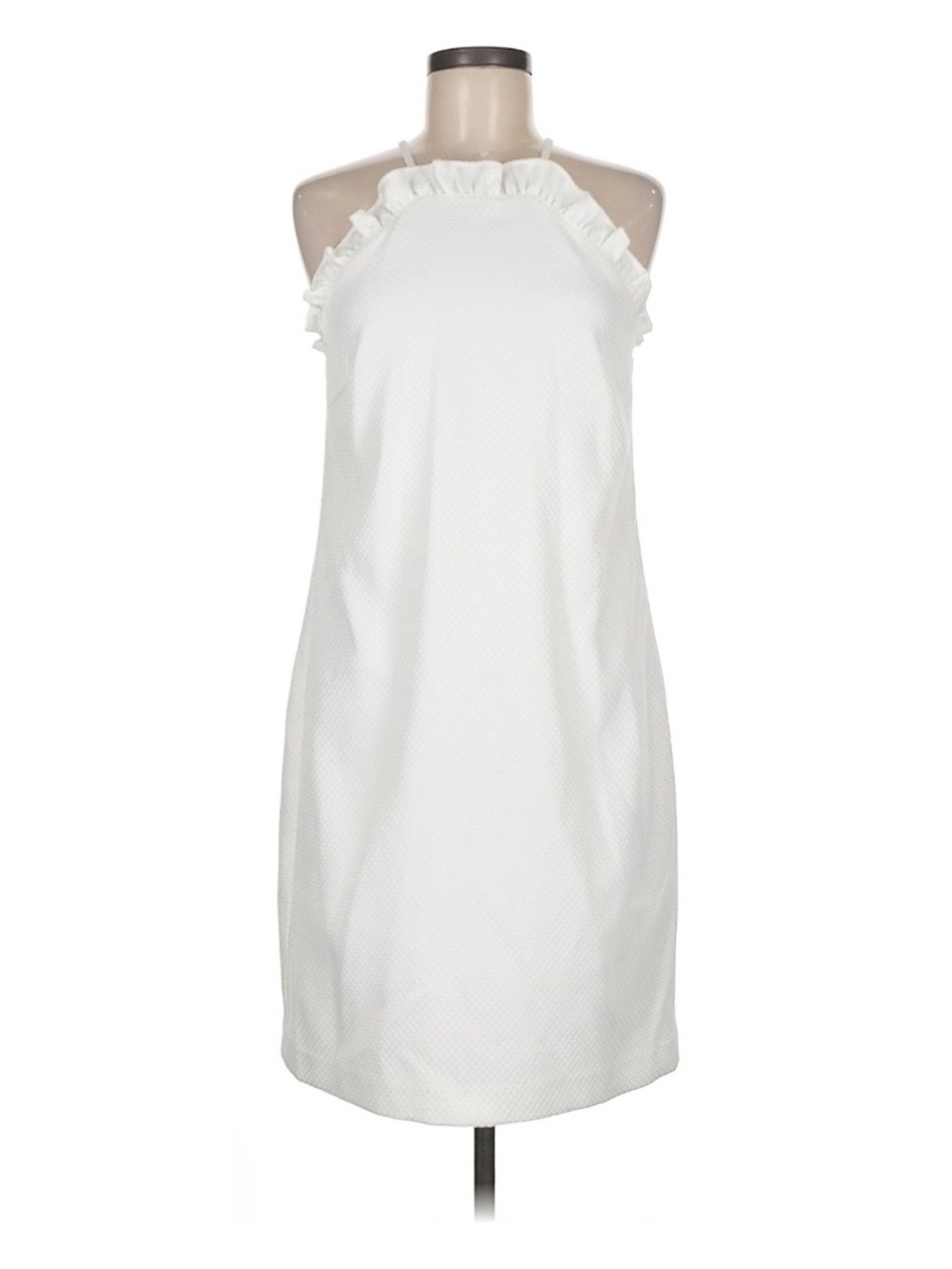 Trina Turk White Ruffled Halter Mini Dress